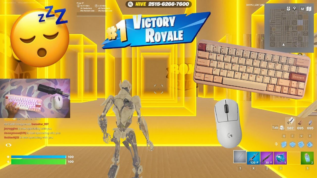 Custom Keyboard ASMR 😴 Fortnite Box Fights 📦 Satisfying Keyboard Gaming ⌨️ 240fps