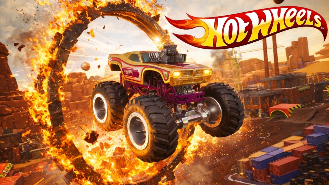 Hot Wheels Monster Truck Stunt Mayhem: Night Shifter Passing Through Fires