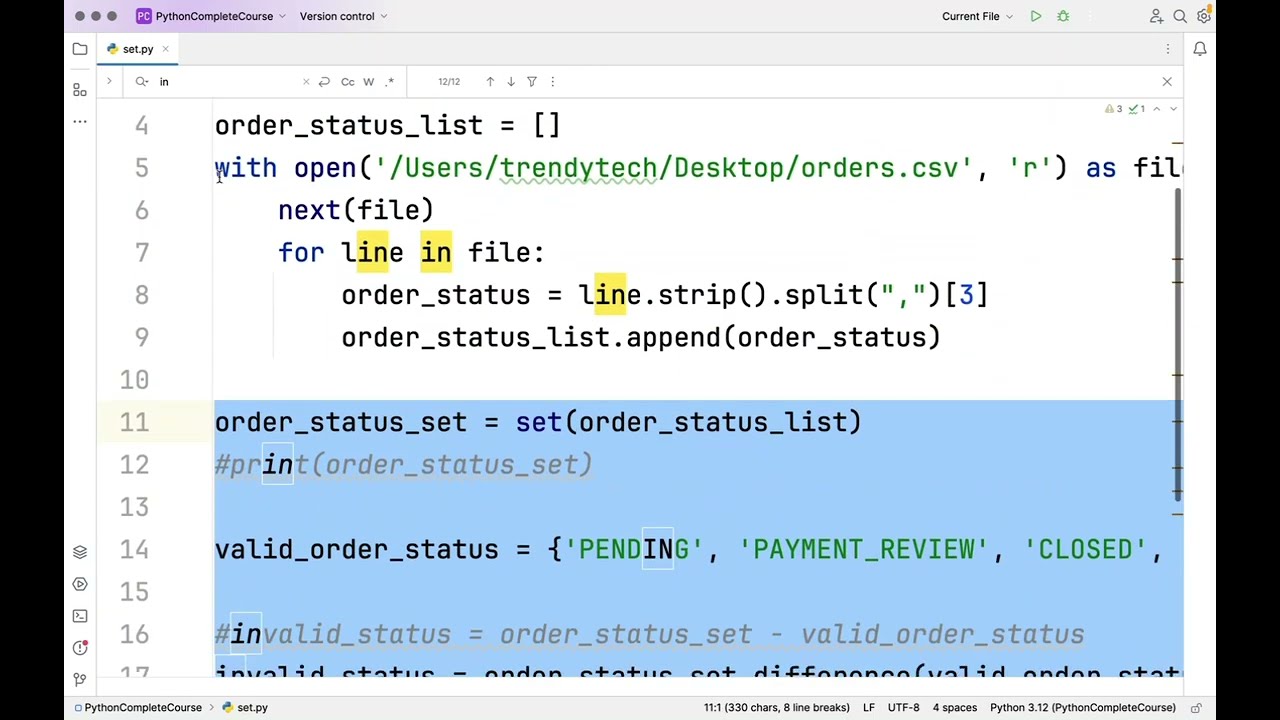 Python Sets with Realtime Usecases | Python by Sumit Sir