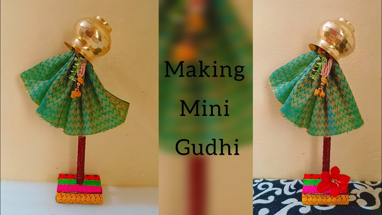 Making mini gudhi at home/diy gudhi/festival craft ideas #diycrafts #minigudhi #gudhipadwa #festival