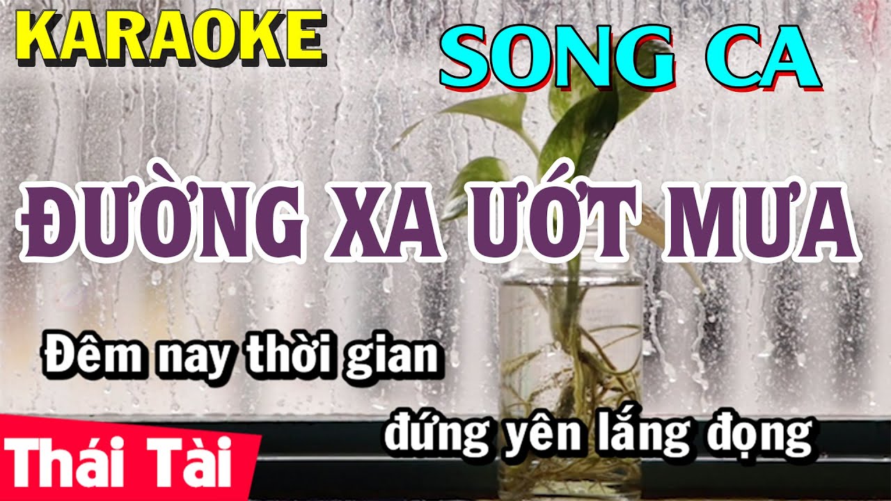 Karaoke Đường Xa Ướt Mưa | Song Ca | Thái Tài