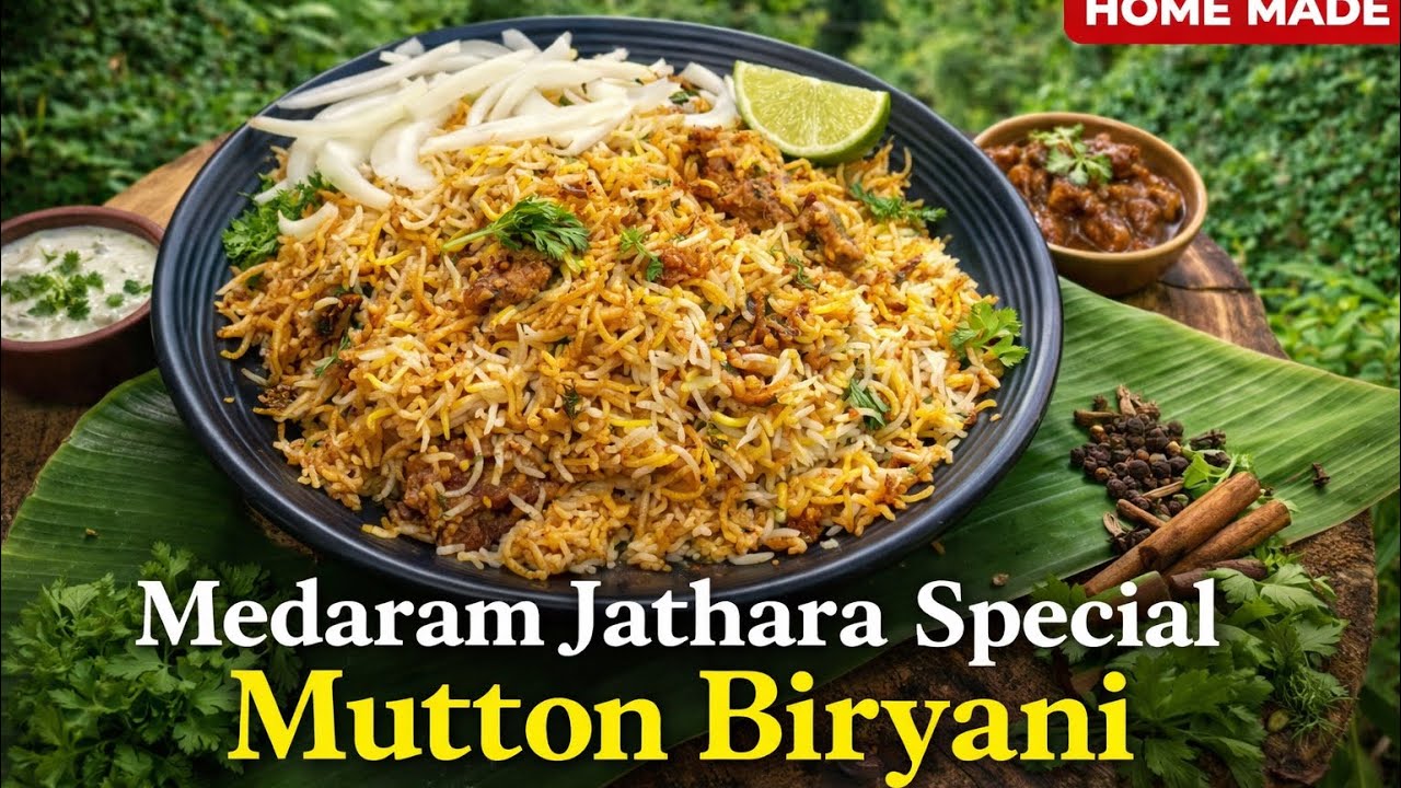 Medaram Jathara Special Authentic Mutton Biryani | Village Style