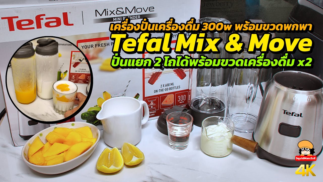 Tefal Mix & Move เครื่องปั่นเครื่องดื่ม 300w มีขวดปั่นมา x2