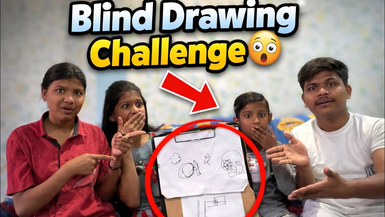 Blind Drawing Challenge 😱 | Aankh Band Karke Drawing Banayi 😂 (Funny Vlog)