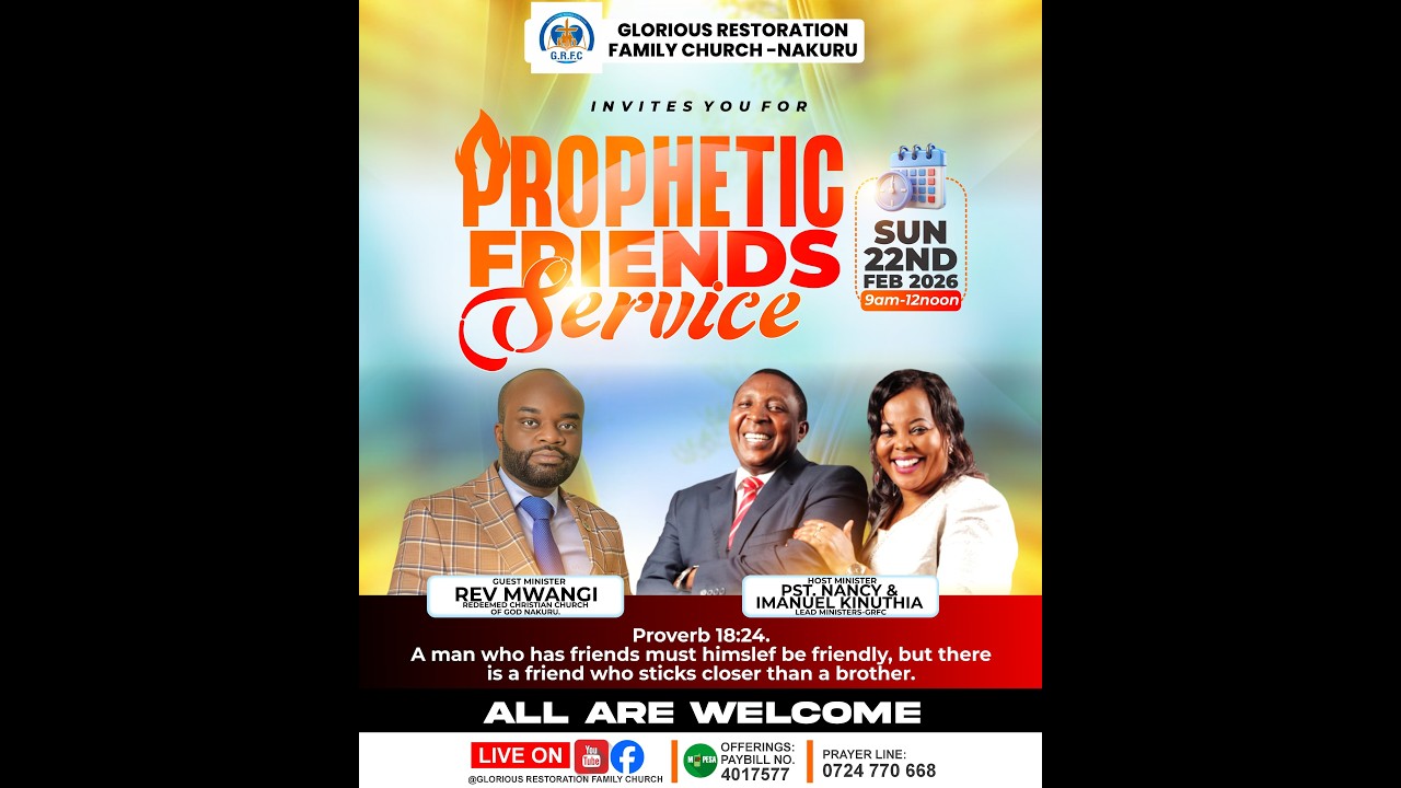PROPHETIC FRIENDS SERVICE. || 7 FRIENDS YOU NEED IN LIFE. || REV. MWANGI