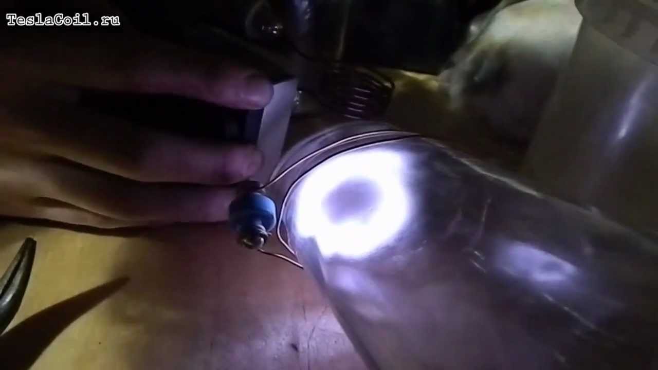 Artificial ball lightning in a vodka bottle