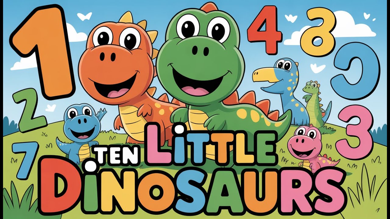 Ten Little Dinosaurs | Counting Song for Kids | Learn Numbers 1–10@TinyTwinkles2k18