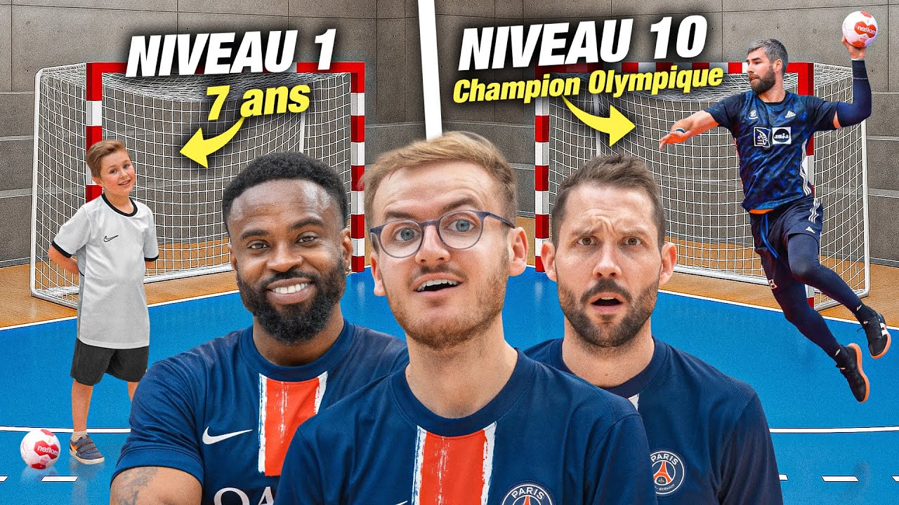 Affronter des joueurs de handball du niveau 1 &agrave; 10 : qui les battra tous ?