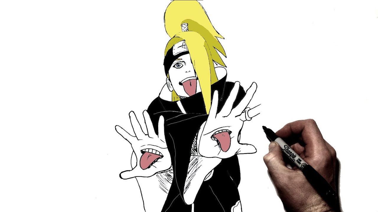 How to Draw Deidara | Step by Step | Naruto