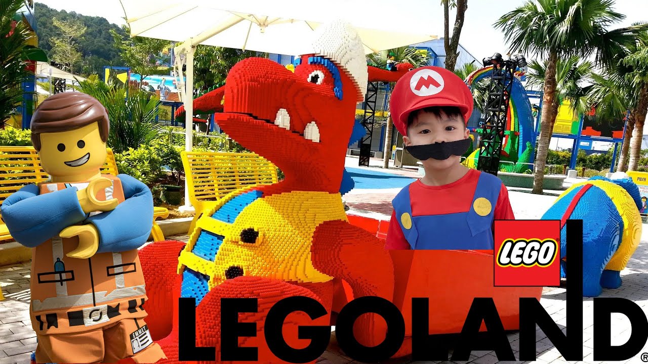 Kids Having Fun In Legoland Theme Park