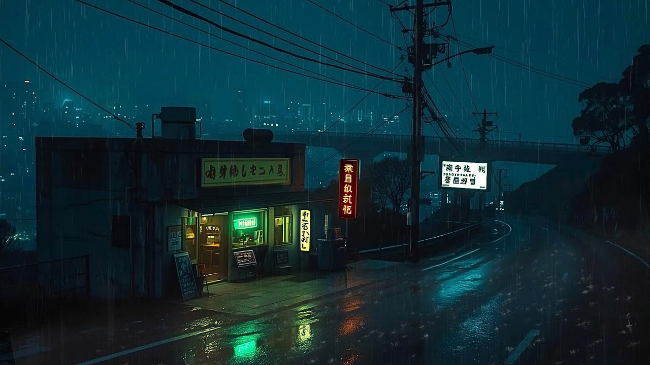 80s & 90s Chill Lofi 🌃 Studying Alone in a Rainy Tokyo Café