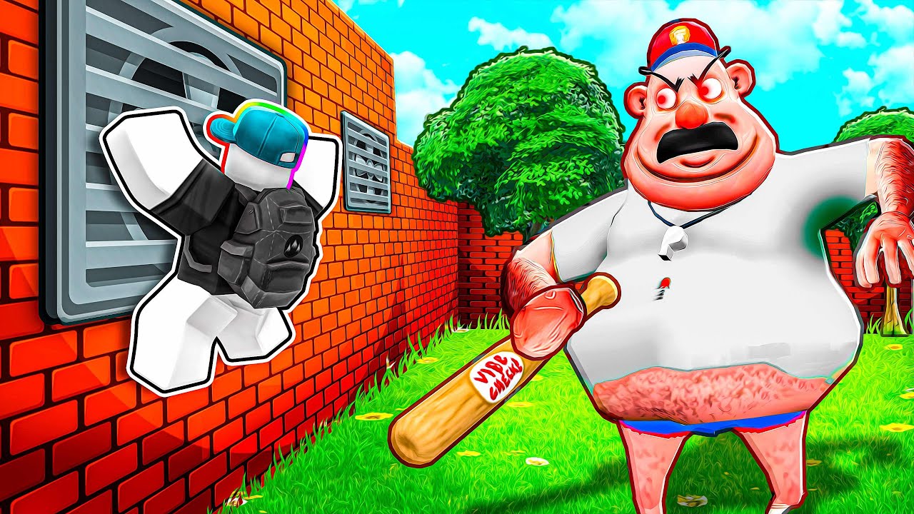 我被發狂的體育老師追殺😱！！！我一定要逃離這個惡魔體育課！！！【Roblox 機器磚塊】