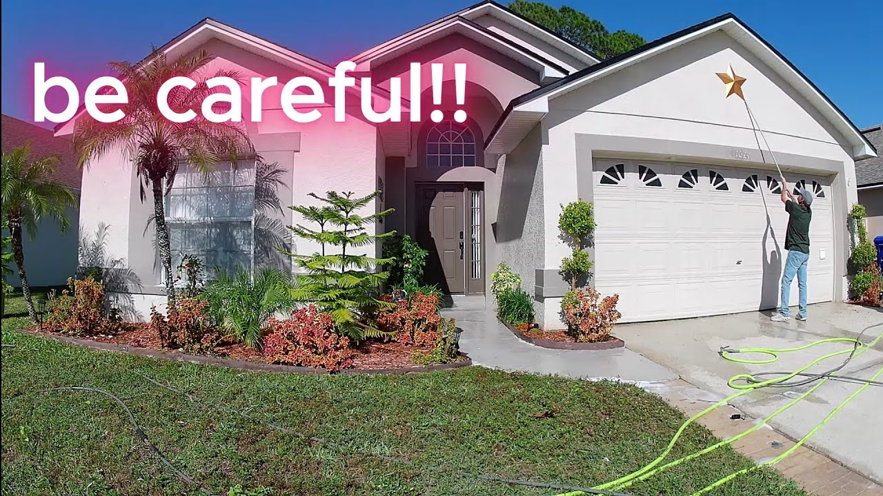 House Wash Transformation… And a Close Call!!