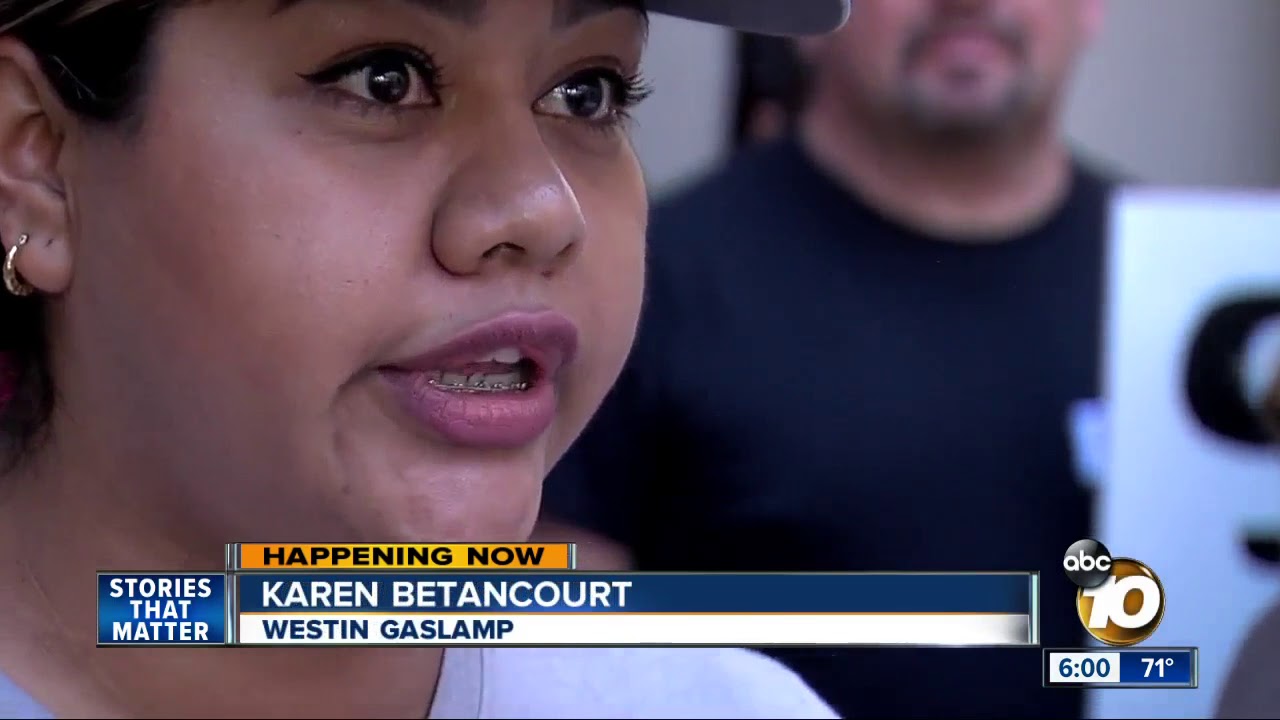 Marriott workers protest for better pay, sexual harassment protections, and job safety