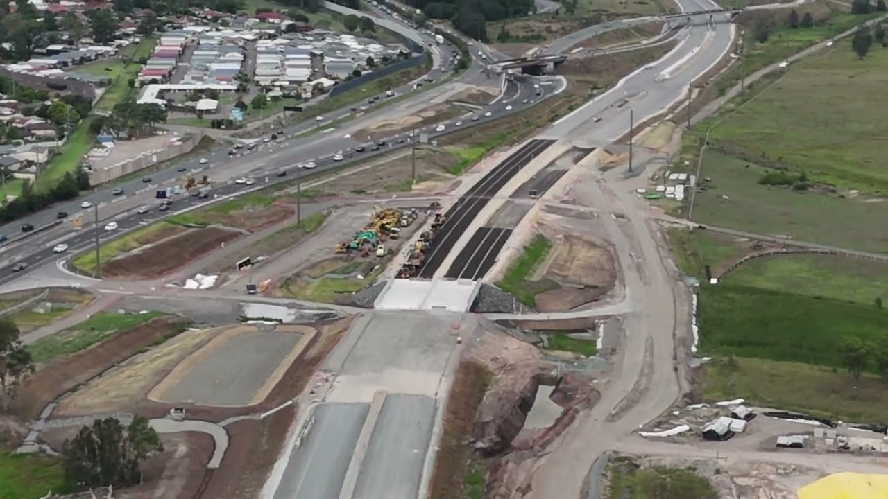 M1 Motorway extension. Hexham By-pass 20 December 2025. Black Hill out to the Hunter River Pt 1