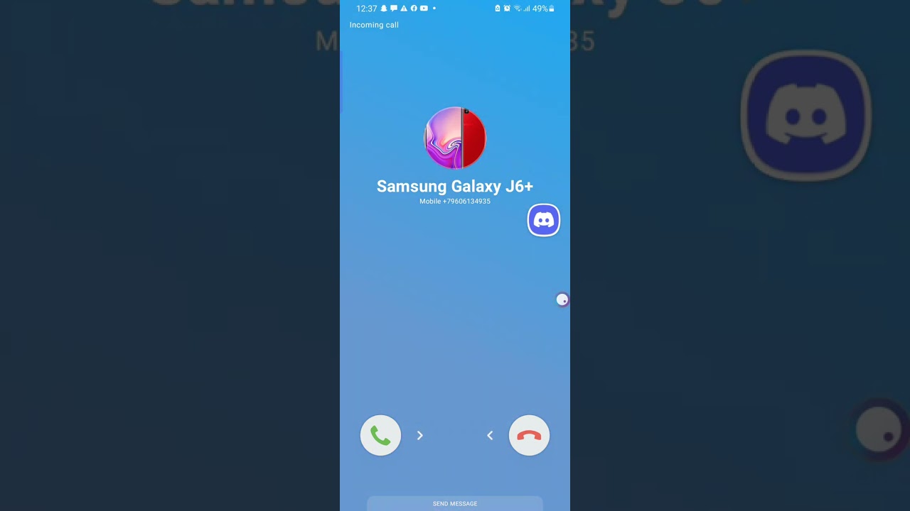 Galaxy J6+ (Android 8.1) (Samsung Experience 9.5) Incoming call