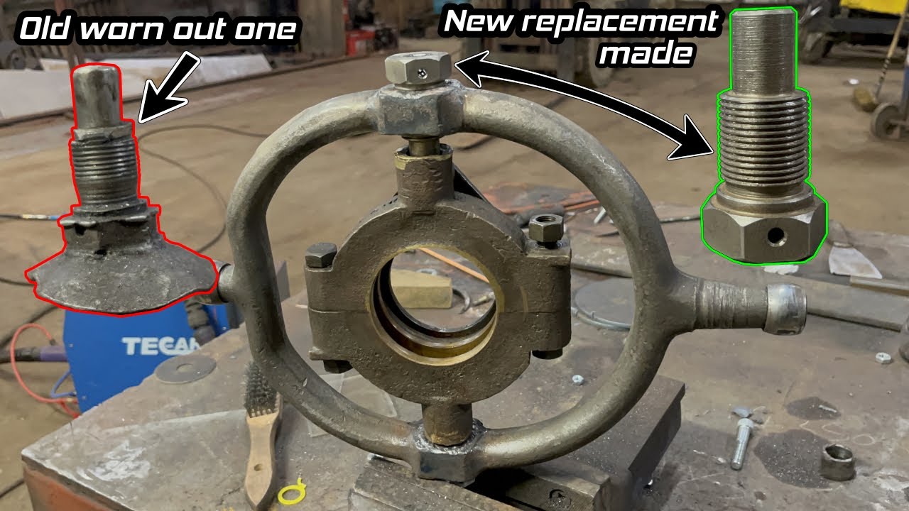 Repairing CAT D4 clutch fork.