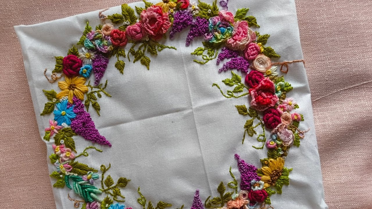 Cushion cover Embroidery 🪡 Design||How to Embroidery cushion cover.