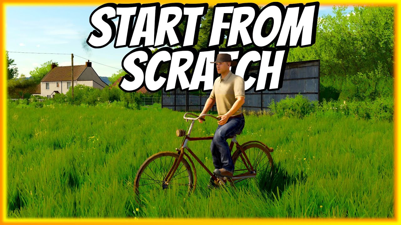 Starting with NOTHING but a BICYCLE | FS22 Survival | Court Farm Ep 1
