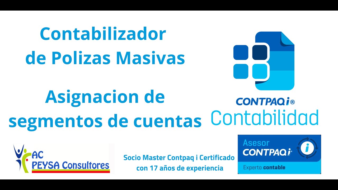 Contpaq i Contabilidad  Polizas Masivas  Asignacion de segmentos de cuenta