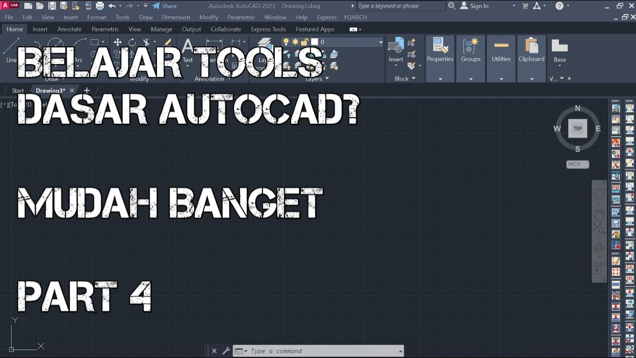 TUTORIAL DASAR AUTOCAD PART 4(TOOLS MODIFY DAN MEMBUAT DENAH SEDERHANA)
