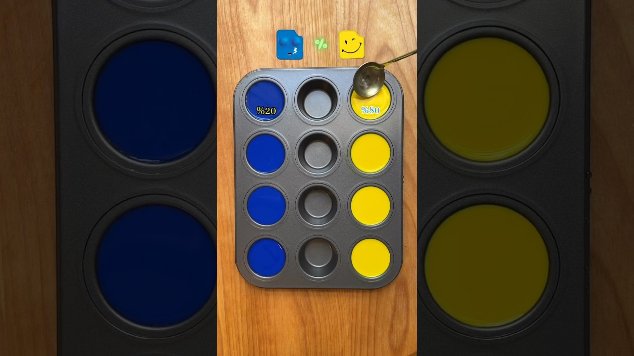 Blue % Yellow  :Recipe shades of green‼️ #art #asmr #satisfying