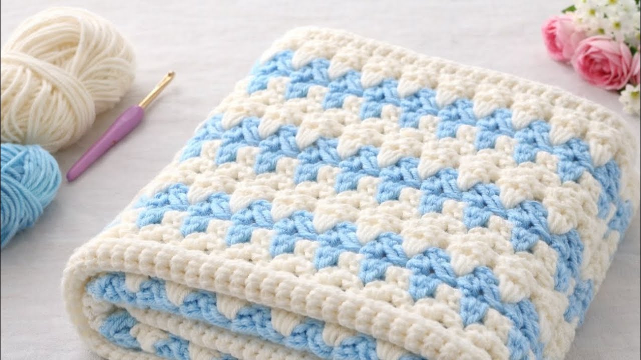 Easy and Beautiful Baby Blanket Pattern 🥰 Step by step #crochet #knittig #makeup #tutorial #song #dj
