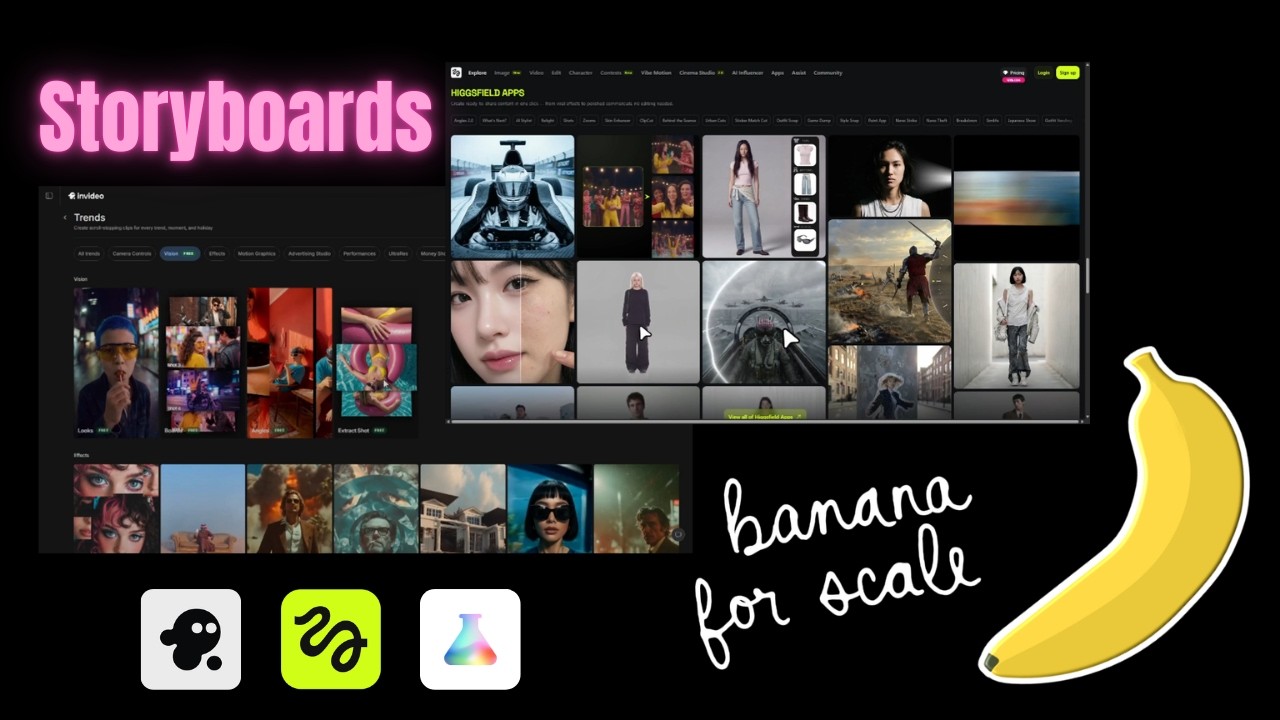 Invideo Vision vs Higgsfield vs Google's Flow (Nano Banana Pro) - Which AI is Best for Storyboards?