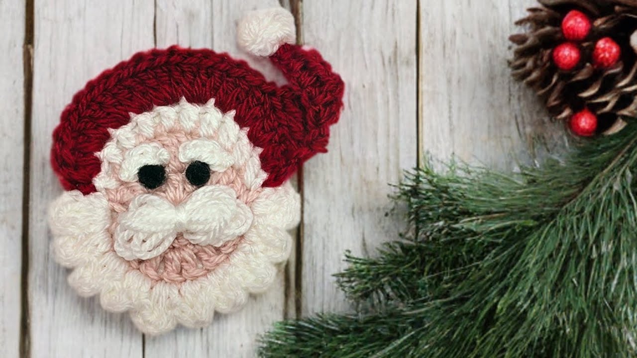 🧶 Santa in Stitches -  Easy Crochet Tutorial for Santa Face! 🎅