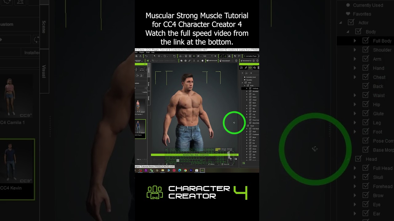 Muscular Strong Muscle Tutorial for CC4 Character Creator 4 #tutorial #cc4 #charactercreator #muscle