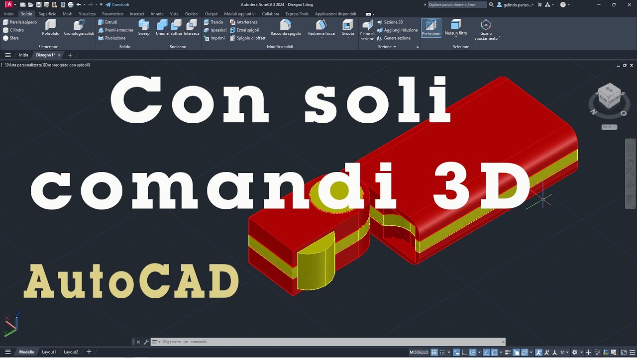 Accendino 3D con soli comandi 3D di AutoCAD