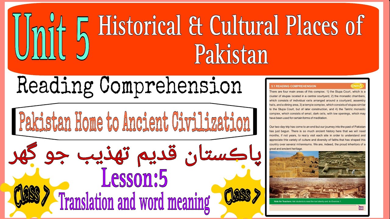 Pakistan Home to Ancient Civilization || Translation || English Class 7 || Unit 5 || STBB || SELD