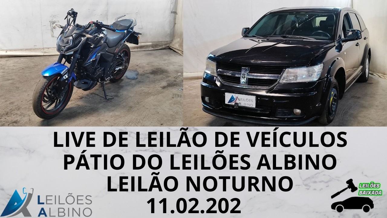 LIVE DE LEILÃO DE VEÍCULOS NO PÁTIO DO LEILÕES ALBINO DIA 11.02.2026