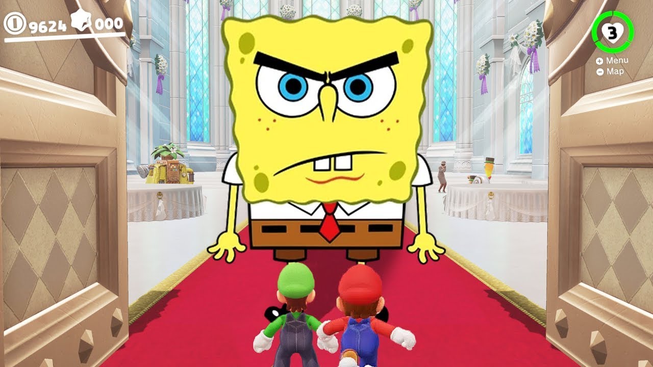 Super Mario Odyssey - Secret Spongebob Boss Fight (HD)