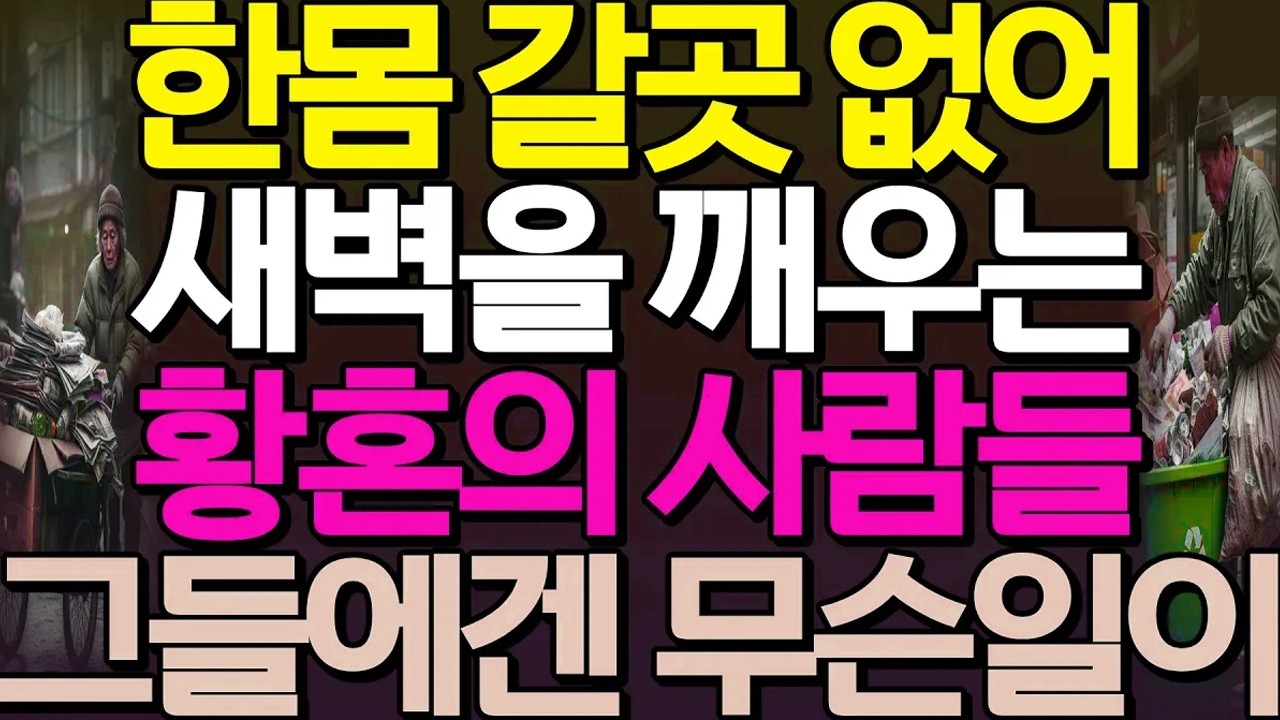 (감동실화) 갈곳을 찾아 새벽을 깨우는 외로움에 굶주린 황혼의 사람들, 그들이 모이는 그곳에서 일어난 충격적인 반전감동 실화 | 인생사연 | 오디오북 | 실화사연