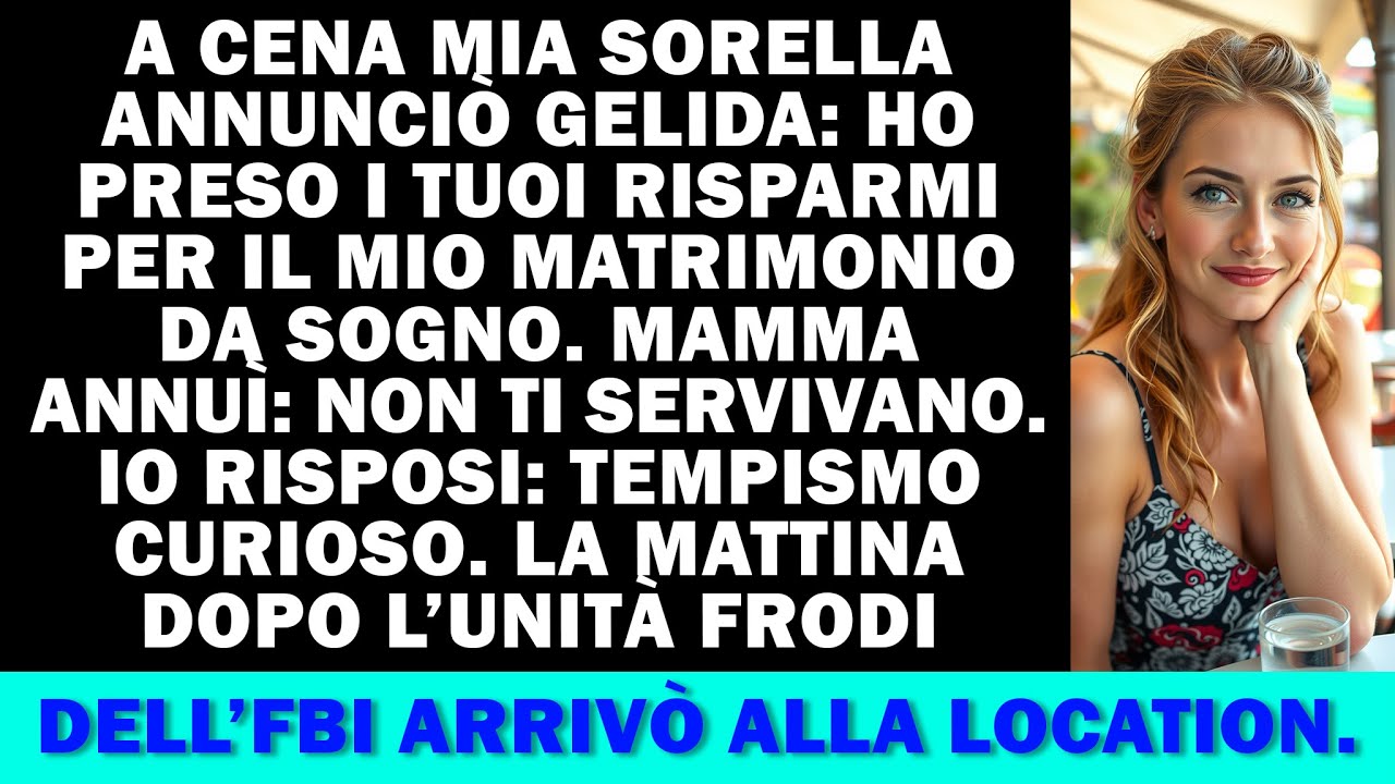 Mia sorella prese tutti i miei soldi per le nozze, ignara che sono ispettore federale