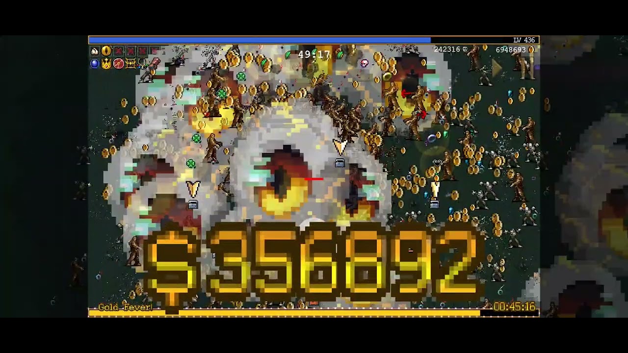Vampire Survivors: Big Trousers gold farming. I reached $600K.