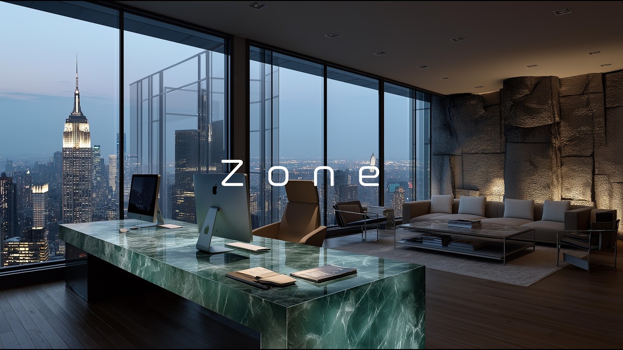 Luxury Night Penthouse Workspace | Deep Focus Music for Coding, Study & Productivity