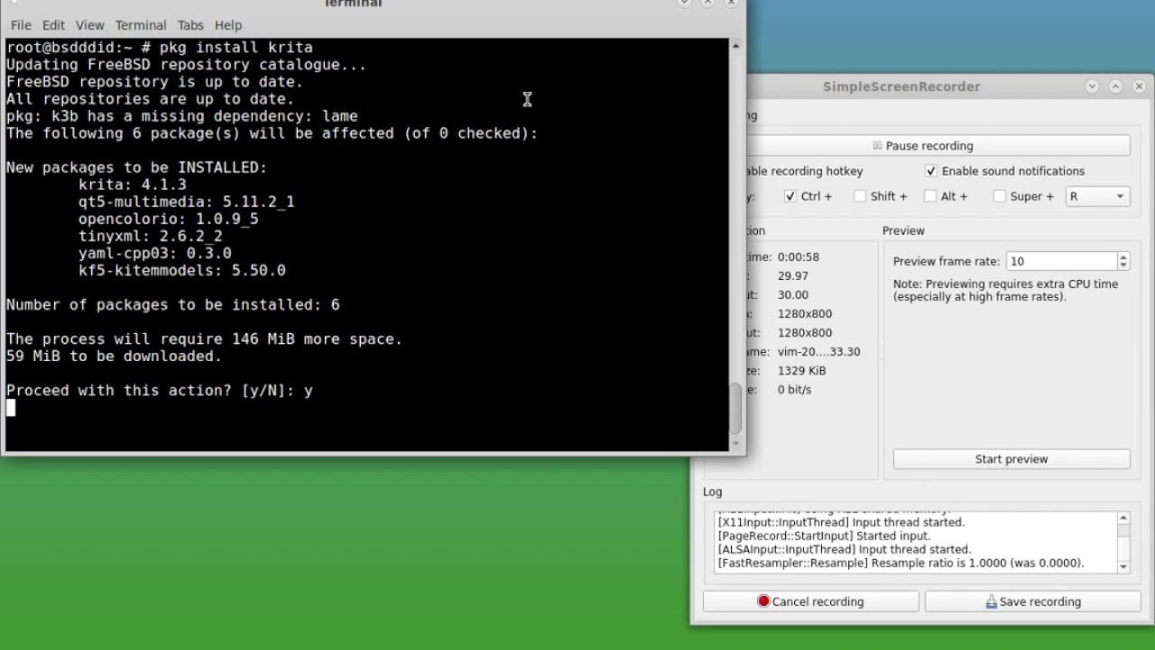 FreeBsd 12 mate desktop install krita