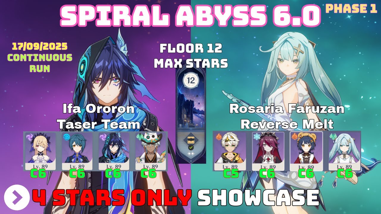 4 Stars Only - Abyss 6.0 Phase 1: Luna I First Abyss / All 4* Weapons 12 9*