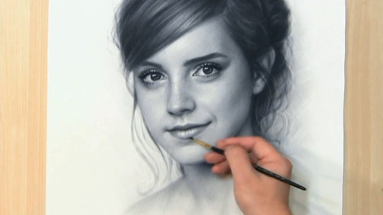 Emma Watson drawing portrait by Igor Kazarin