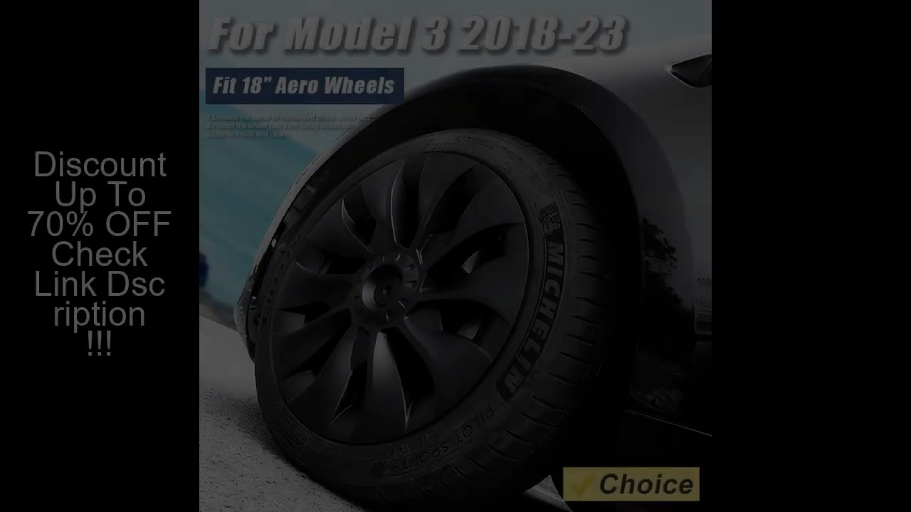 4PCS for Tesla Model 3 18 Inch Aero HubCap Car Performance Wheel Cover Cap UberTurbine Full Rim Cove
