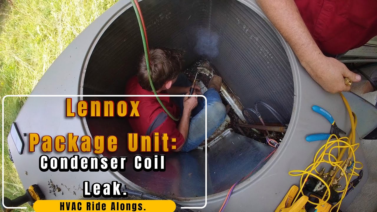 Lennox Package Unit: Condenser Coil Leak.