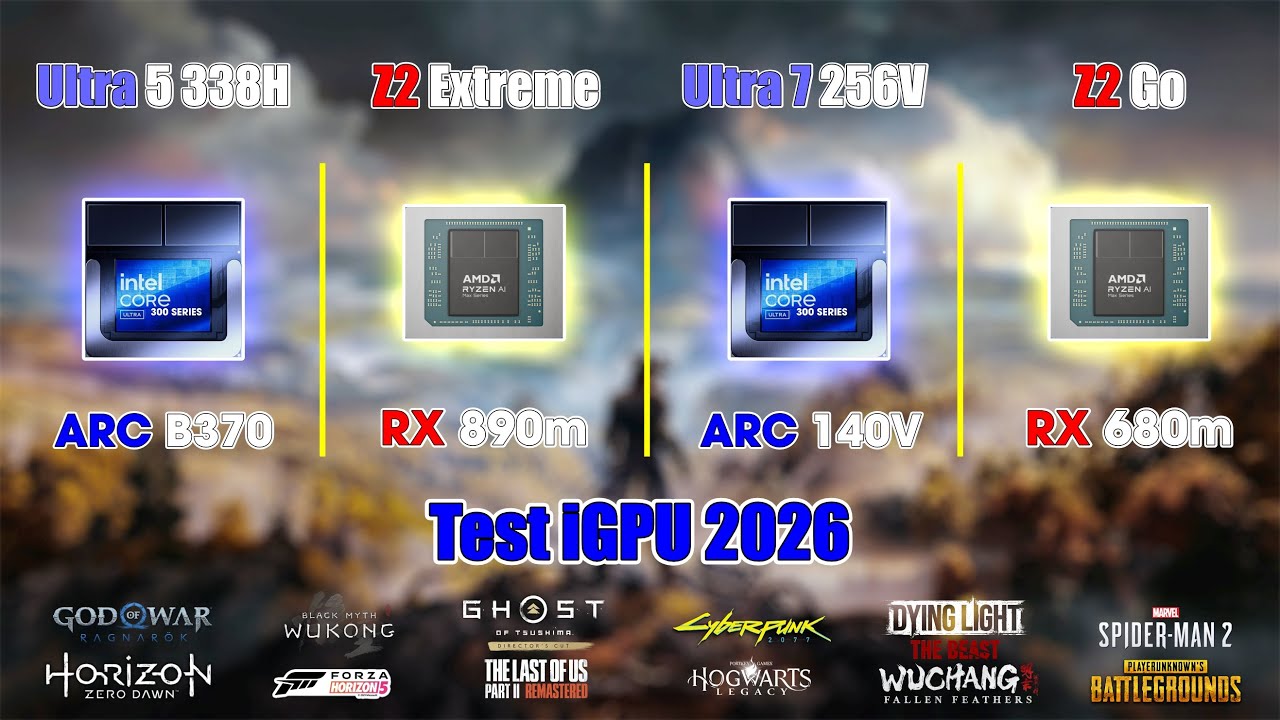 Z2 Extreme & Ultra 5 338H & Z2 Go & Ultra 7 258V  Test iGPU RX 890m & ARC B370 & RX 680m & ARC 140V