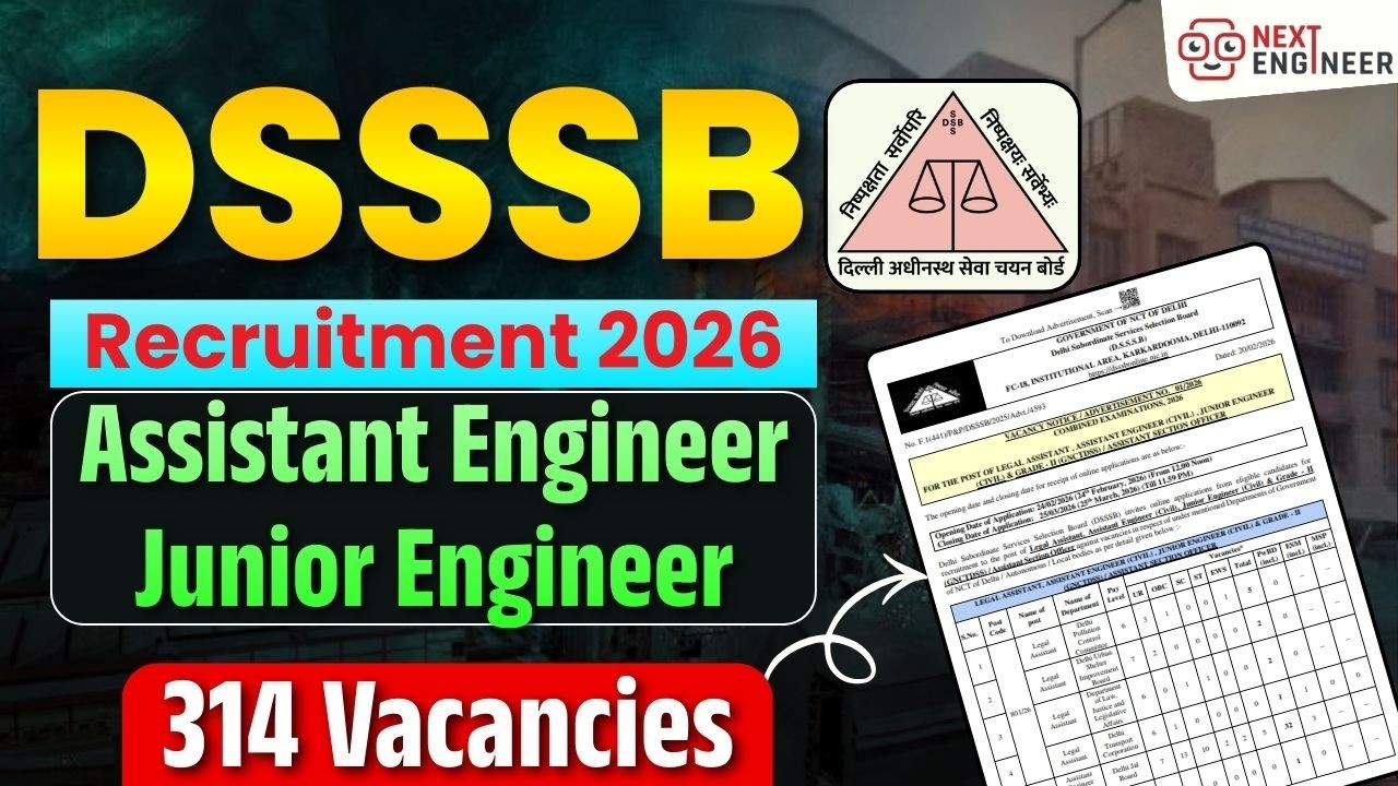 DSSSB Recruitment 2026 | Assistant Engineer & Junior Engineer Vacancy Out | Apply Now
