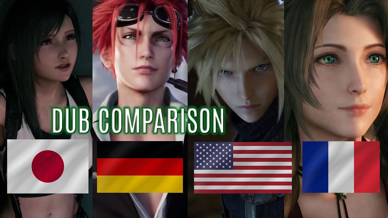 FINAL FANTASY VII Remake: English vs. Japanese vs. German vs French Dub | Extended