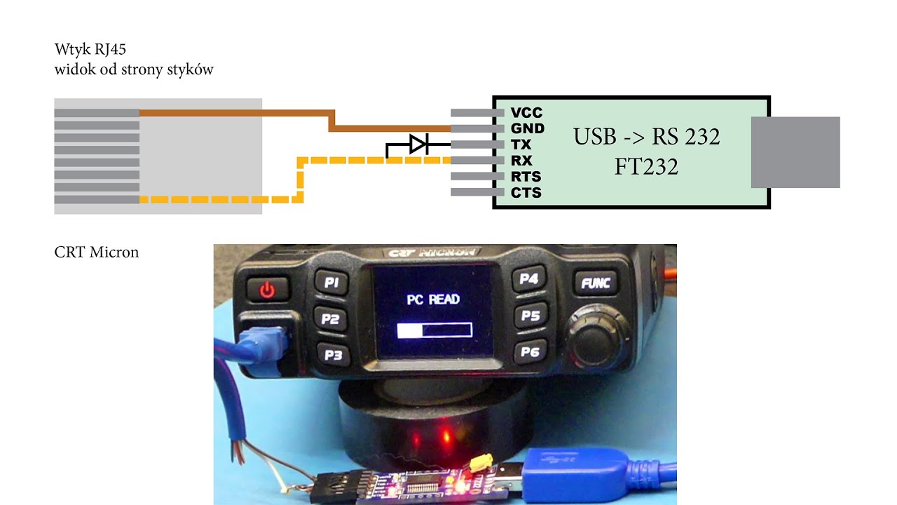 Jak zrobić kabel do programowania radiotelefonu CRT Micron?