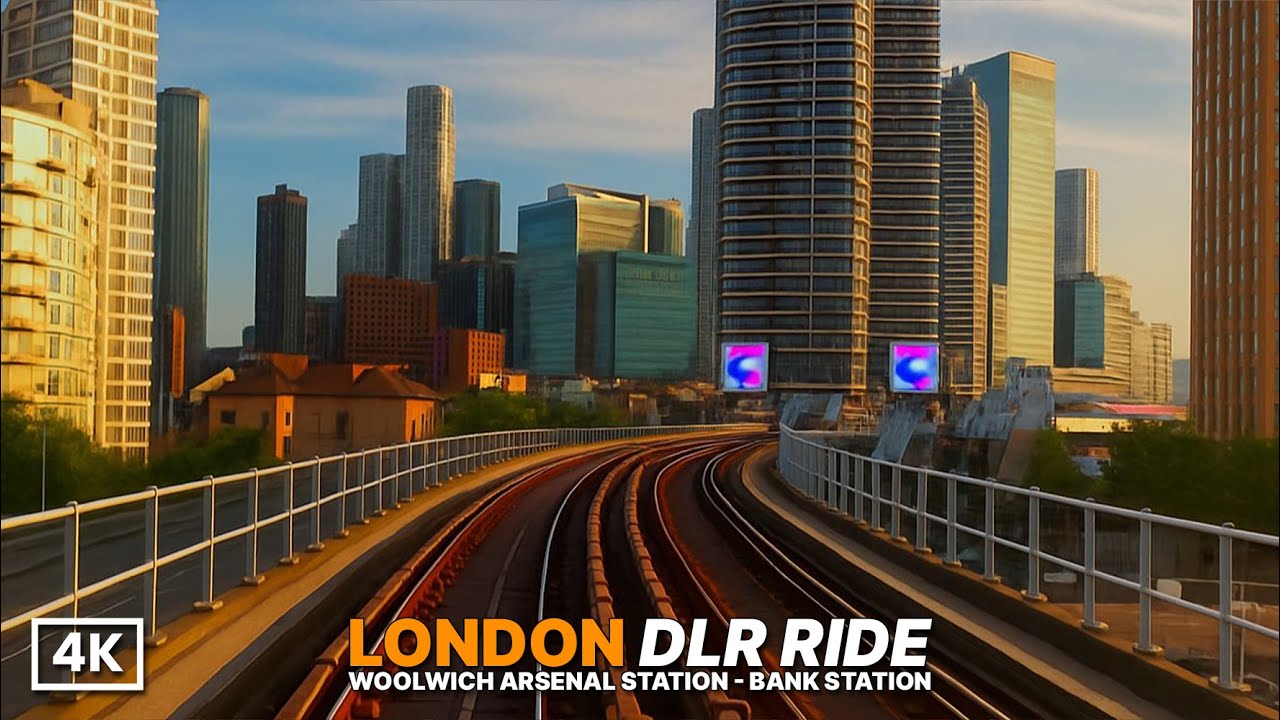 Front Row Seat on London’s Driverless Train | Stunning DLR Ride from Woolwich to Bank on a Sunny Day