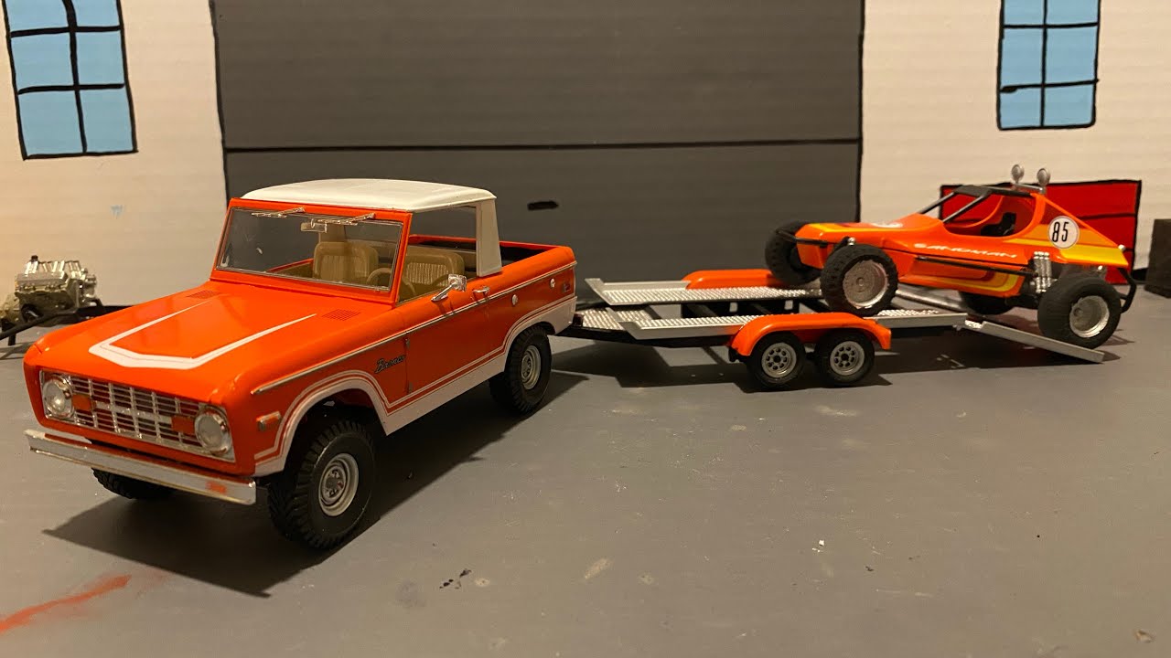 Bronco with Dune Buggy and Trailer