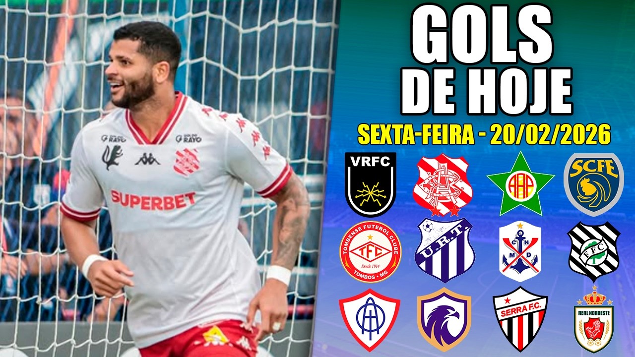 ⚽ TODOS OS GOLS DESTA SEXTA-FEIRA 20/02/2026 - GOLS DE HOJE ESTADUAIS 2026